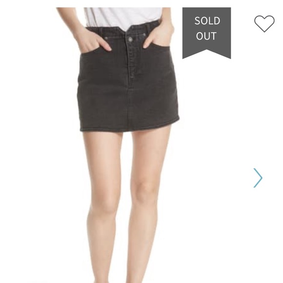 Free People Shes All That Black Denim Mini Skirt - Picture 2 of 7